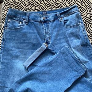 GAP Girlfriend Denim Stretch 29 Roll cuff optional light blue EUC